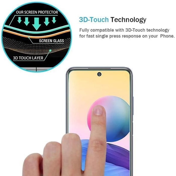 Skyddsglas - E.F.CONNECTION - för Redmi Note 10 5G - Paket med 4 - Härdat glas - Repbeständigt Transparent