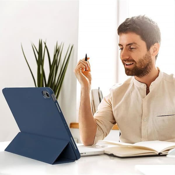 Coque för iPad 11" A16 - E.F.Connection - Anti-Ripsskydd - Automatisk Sömn/Vakna - Mörkblå marinblå