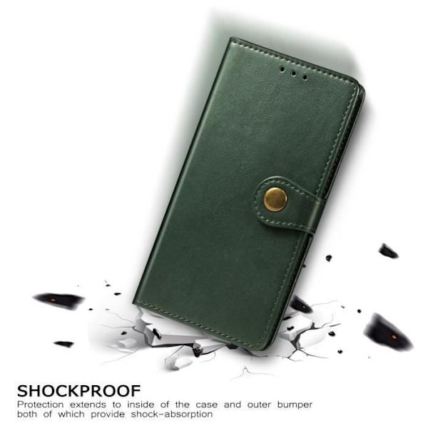 Etui - Xiaomi - Redmi 9 - Stødsikker - Pung - Blød - Sort Svart