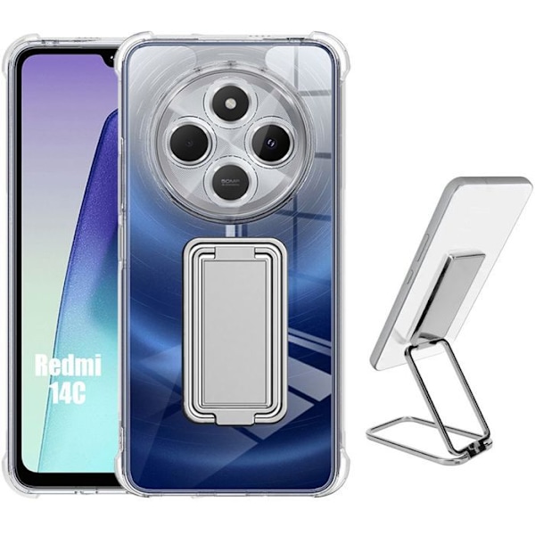 Coque för Xiaomi Redmi 14C - Transparent med Justerbart Stöd - E.F.Connection® Transparent