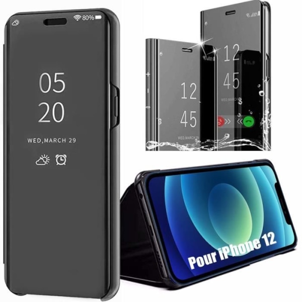 Cover til iPhone 12 (6,1") Komfortabel SMART VIEW 363 graders beskyttelse Sort Svart