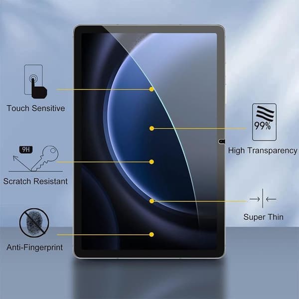 Härdat glas - E.F.CONNECTION - för Samsung Galaxy Tab S9 - Repellerande skydd - Stöttålig - 9H