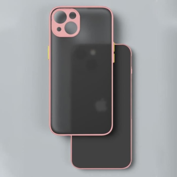 Pakke etui til iPhone 13 Halvstiv silikone Pink + 1 hærdet glas Rosa