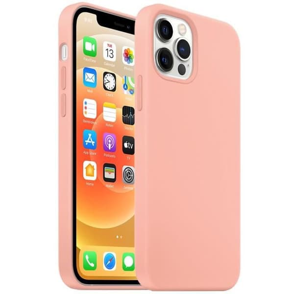Silikonskal - E.F.Connection - för iPhone 13 mini - Ultratunn mat - Rosa - Mjuk Rosa