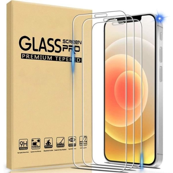 iPhone 12 Mini hærdet glas [3 dele], Skærmbeskytter [Ultra Transparent] [Anti-ridse]