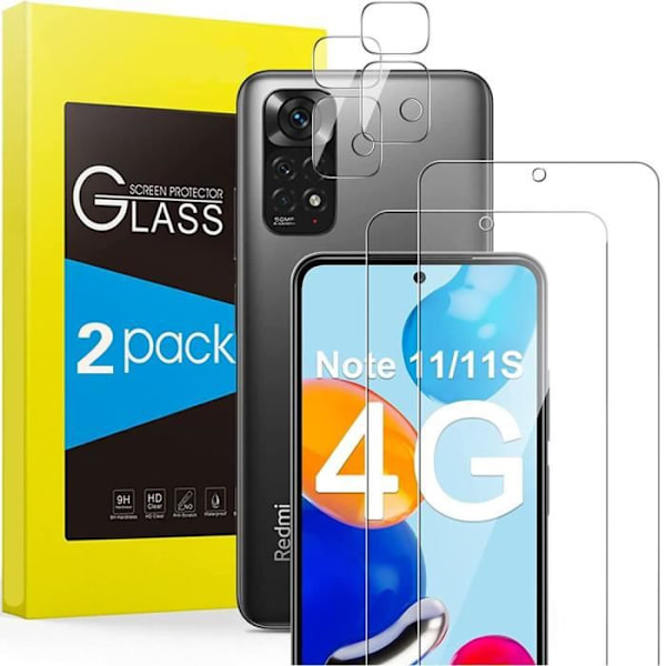 2 Härdat Glas - E.F.CONNECTION - för Redmi Note 11/11S - Skärmskydd - Bakre Kamera Transparent