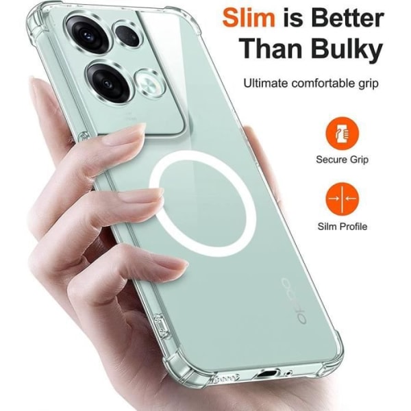 Transparent silikonfodral för OPPO Reno 8 Pro 5G - E.F.CONNECTION - Mjuk - Stötsäker Transparent