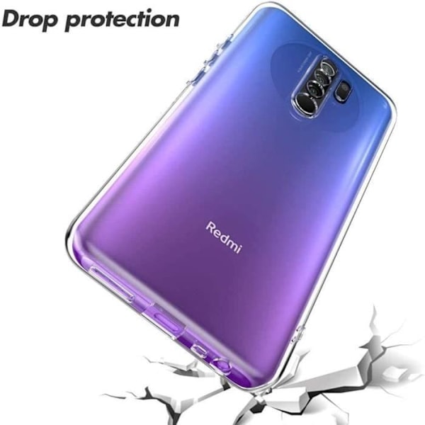 Fodral för Redmi 9 (6,53") - E.F.CONNECTION - Mjuk - Transparent - Förstärkt anti-chock silikonskydd Transparent