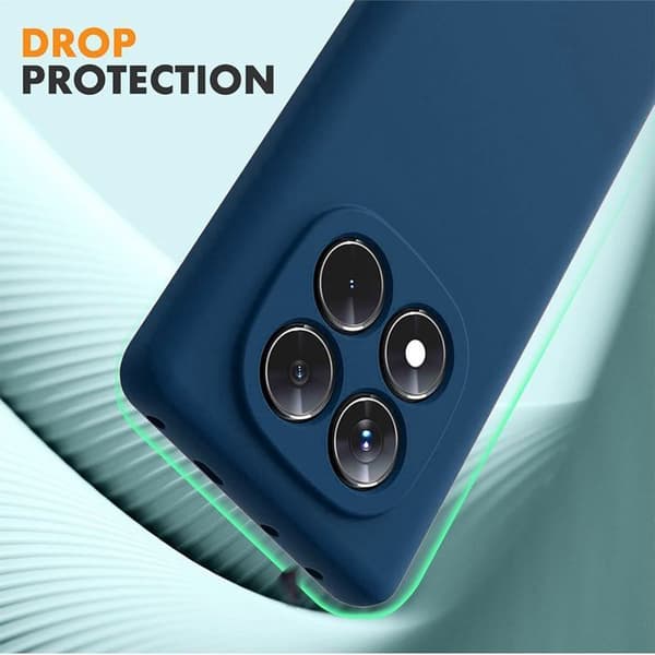 Siliconfodral för Xiaomi Redmi Note 15 Pro 4G, Repfria med Snöre - Mörkblå marinblå