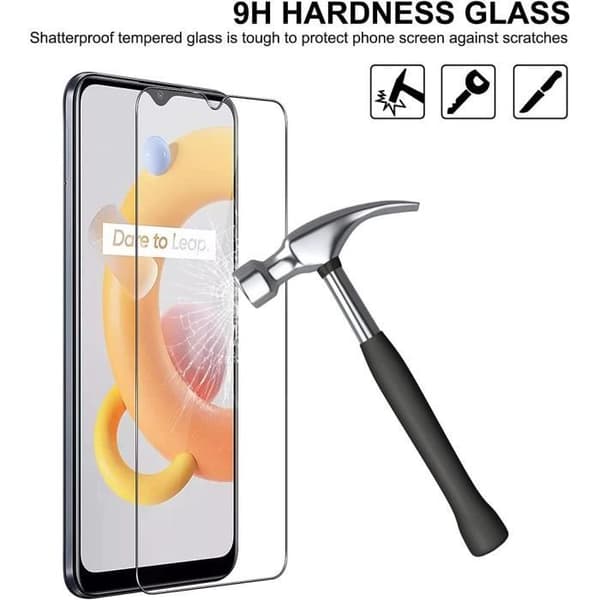 Härdat glas för realme C11 - C11 2021 - 2 delar - Skyddsglas Transparent