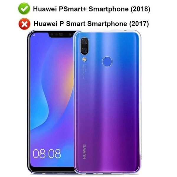 Skyddsskal - för Huawei P Smart Plus 2019 - Silikon TPU - Stöttålig - Transparent Transparent