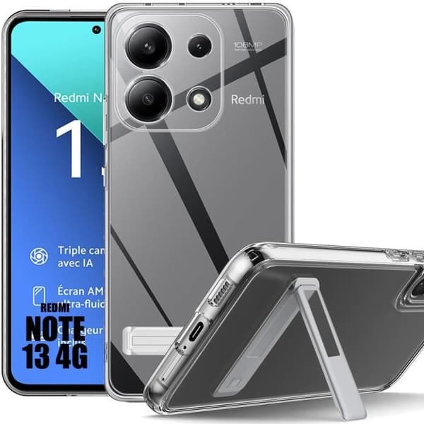Supportfodral för Xiaomi Redmi Note 13 4G (ej för 5G) Transparent skydd Elegant stötsäker mjuk TPU