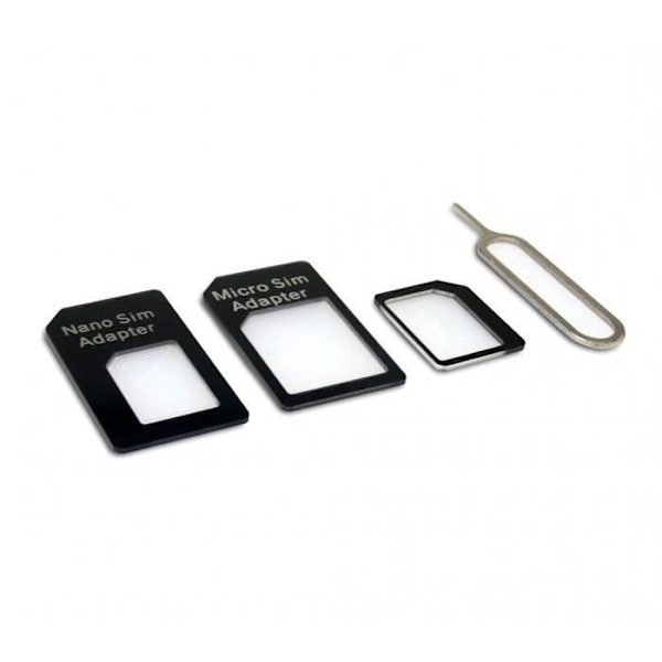 19711 4-delt sim-adaptersæt, der passer til alle telefoner og tablets