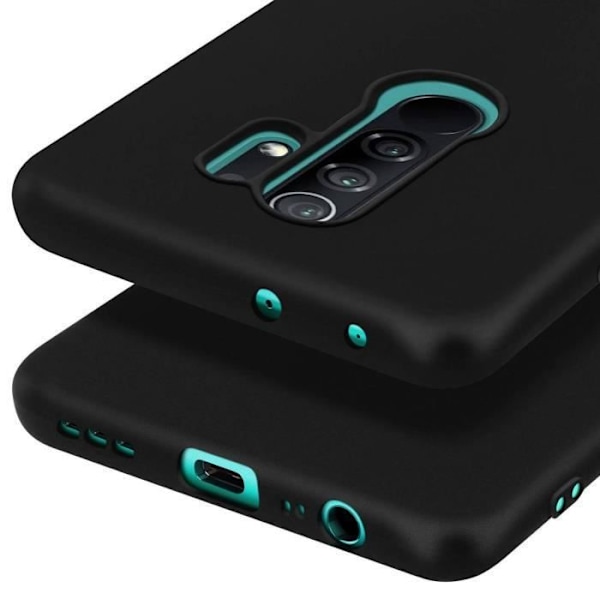 Beskyttelsesetui til Redmi 9 (6,53") - E.F. CONNECTION - Højresistens silikone - Sort Svart