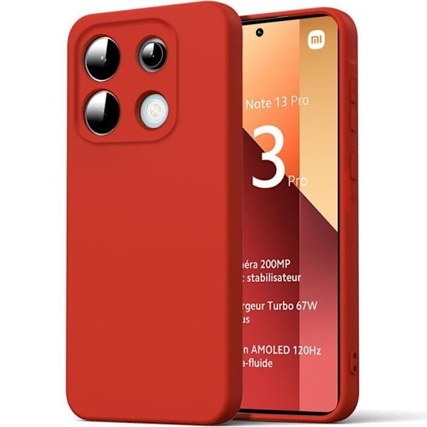 Skyddsfodral - Xiaomi - Redmi Note 13 Pro 4G - Flytande Silikon - Matt Röd - Repåtsäker Röd