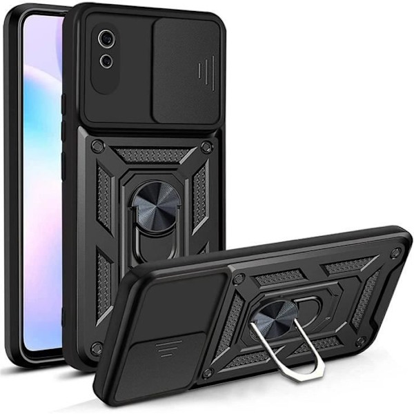 Taske til Redmi 9A (6,53") sort tyk anti-ridse hård stødsikker Army Style forstærket kant Svart