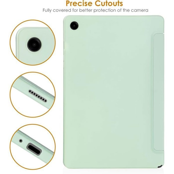 Skyddsskal - E.F.Connection - för Samsung Galaxy Tab A9 Plus - Stöttålig - Fällbart Stöd - Grön Grön