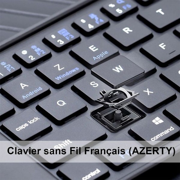 Universellt Fällbart Bluetooth Tangentbord Franska AZERTY, för Surfplatta Telefon Dator Windows iOS Android