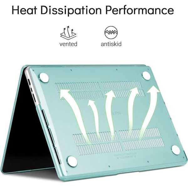 Skyddsskal för MacBook Pro 16 Tum M4 M3 M2 M1 Pro/Max 2024 2023 2021, Hårdskydd med Ventilationsspringa - Grön Grön