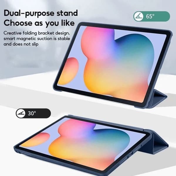 Fodral + Härdat Glas - E.F.Connection - för Samsung Galaxy Tab A9 / A11 - Stödfunktion - Marinblå marinblå