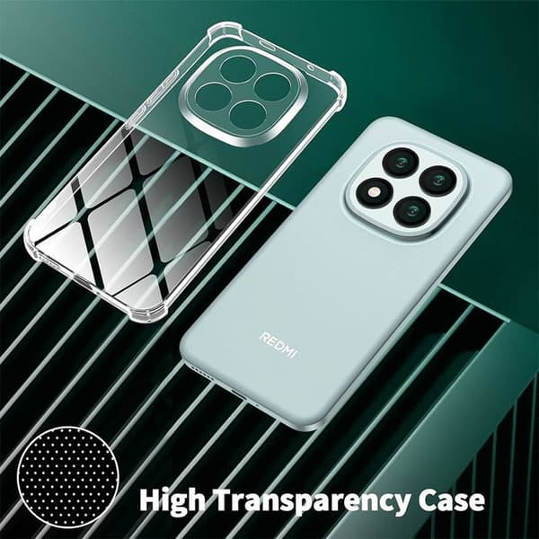 Fodral + 2 Stötsäkra Glas för Xiaomi Redmi Note 15 Pro 5G - Silikon Slankt Represistent Transparent