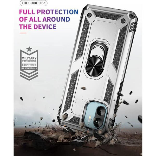 Skyddsskal - Xiaomi - Redmi 13C - Stötsäker - Repfria - Silverfärgad Silver