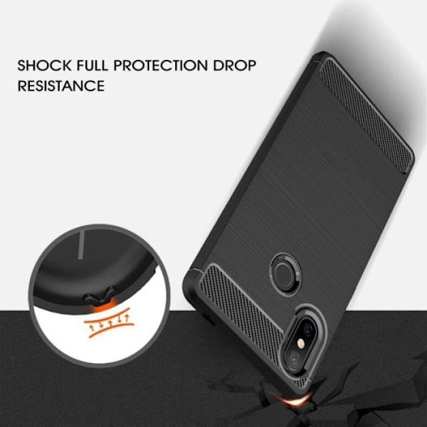 TPU Cover - Xiaomi - Mi 8 SE - Stødabsorberende - Carbonfiber - Børstet Tekstur Svart