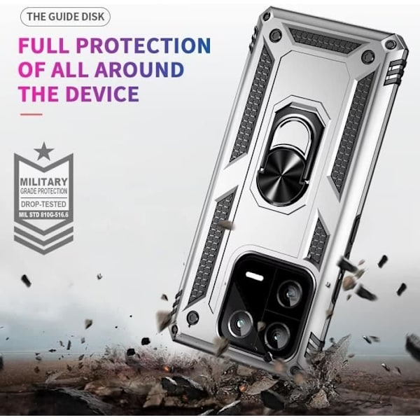 Coque - E.F.CONNECTION - för Xiaomi Redmi Note 13 5G - Hårdt skydd - Silver - Repellerande Silver