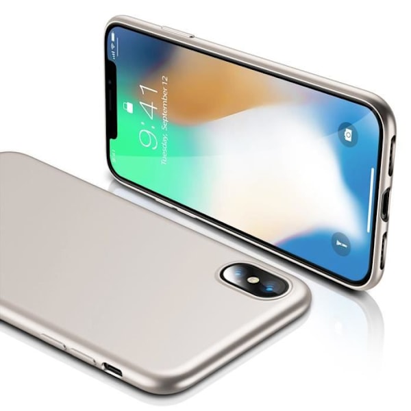 iPhone X-fodral - Stötsäker - Silikon Gel - Ultra Resistenta - Silver - Matt Finish Silver