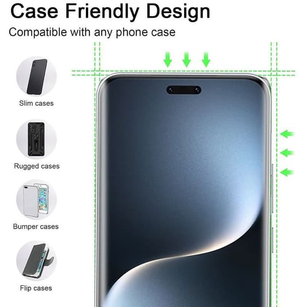 4 Helglas för Honor Magic 7 Pro, Stötsäker 9H Skärmskydd Transparent