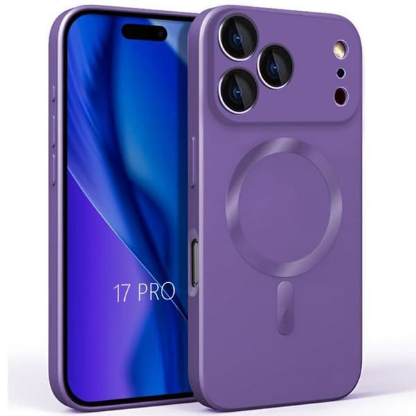 Skyddsskal - E.F.Connection - för iPhone 17 Pro - Silikon med Lila Magnetring Lila