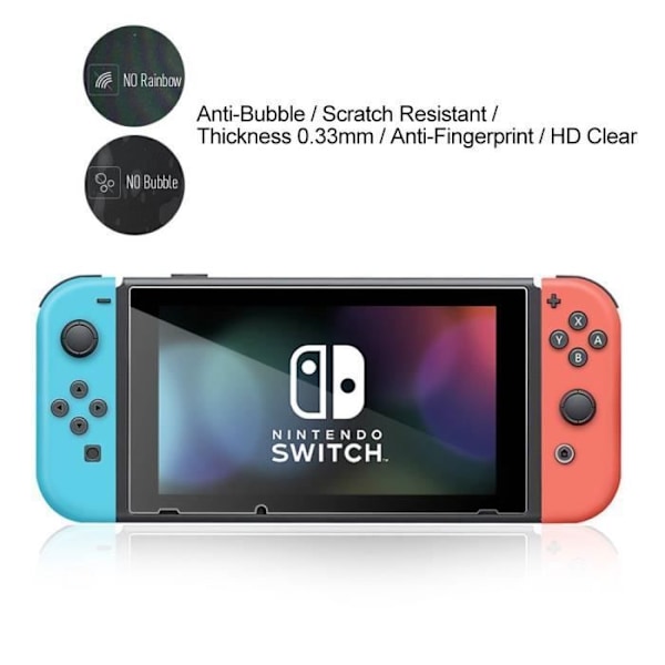 Skärmskydd - QPAU - Nintendo Switch - Härdat glas - Hög transparens - Hårdhet 9H