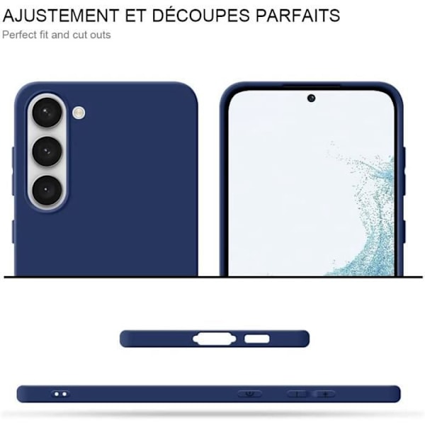 Fodral för Samsung Galaxy S23+ (S23 Plus), flytande silikon Stötsäkert Slim Protection Blå marinblå