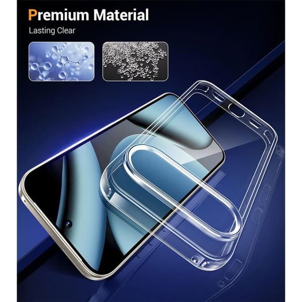 Coque - E.F.Connection - för Google Pixel 10 Pro XL - Skydd i transparent silikon - 2 härdade glas Transparent