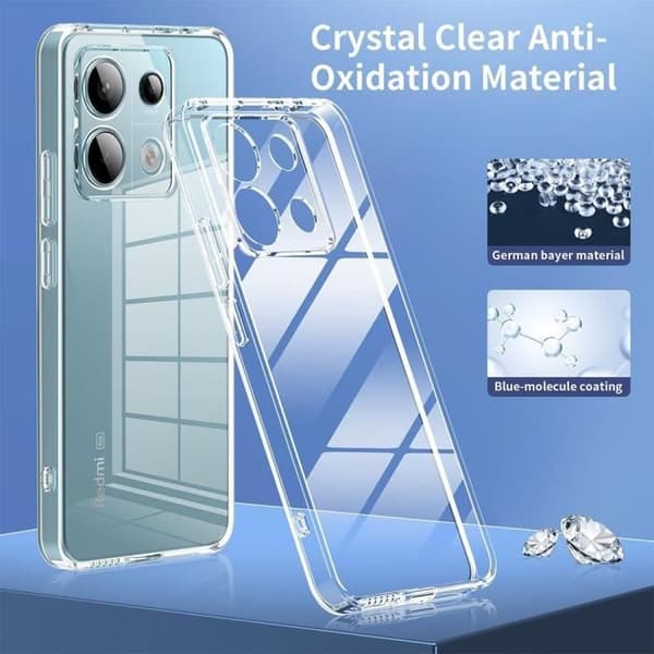 Coque - E.F.CONNECTION - För Xiaomi Redmi Note 13 Pro 5G - Silikon - Transparent - Inkluderar 2 härdade glas. Transparent