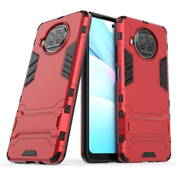 Coque - Xiaomi - Mi 10T Lite 5G - Hybride robust - Stødbeskyttelse - Ståfod Röd