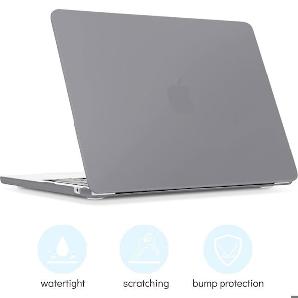 Coque til MacBook Pro 14 Tommer M4 M3 M2 M1 Pro/Max 2024 2023 2021, Anti-Skrabebeskyttelse med Luftsprækk - Grå Grå