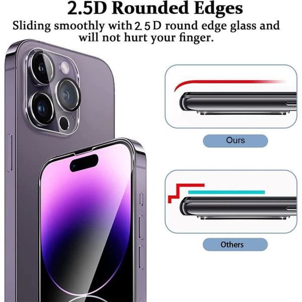 [2 stycken] Klart härdat glas för iPhone 14 Pro (6,1") Transparent