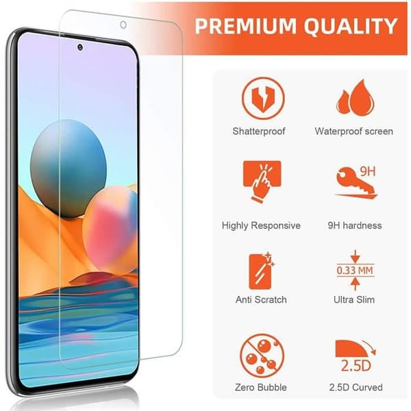 3-pack Xiaomi Redmi Note 9 Pro Max härdat glas, spricksäker skärmskydd i härdat glas