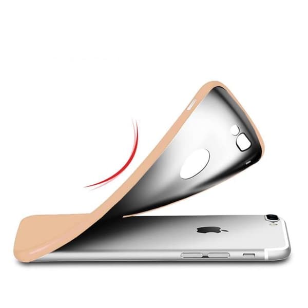 Skyddspaket - Apple - iPhone 6S Plus/6 Plus - Härdat glas - Silikonfodral - Stötsäker guld gyllene
