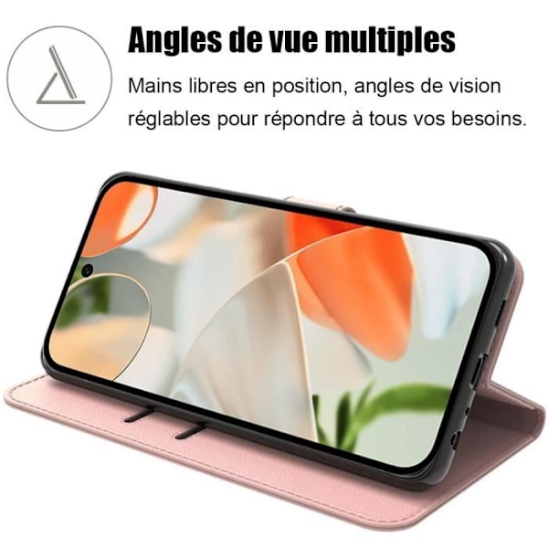 Fodral till Google Pixel 9, skyddsflik Anti-repor Stötsäkert mjukt syntetiskt läder - rosa