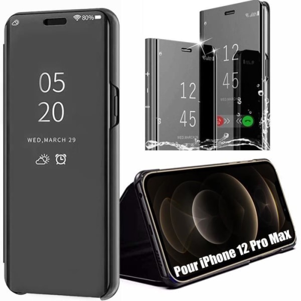 Cover til iPhone 12 Pro Max (6,7") Komfortabel SMART VIEW 365 graders beskyttelse Sort Svart