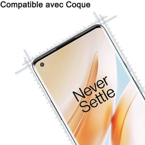 Skyddfilm - Toproduits® - Oneplus 8 Pro - Härdat glas - 3-pack - Heltäckande skydd Svart