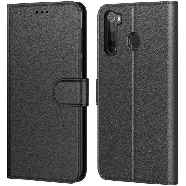 Fodral för Redmi Note 8T (6,3") svart lädereffekt Förstärkt skydd Stötsäker magnetisk stängning Svart