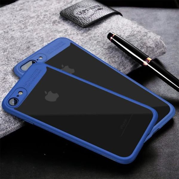 Coque iPhone 7 - Stötsäker - TPU - Hård Skydd - Ny Design - Blå Blå