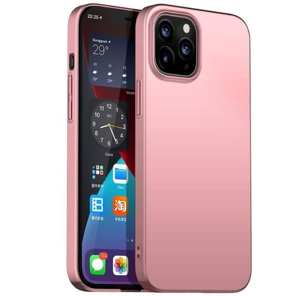 Fodral för iPhone 12 - E.F.CONNECTION - Mjuk silikon - Ultrafin - Stötdämpande - Rosa Rosa