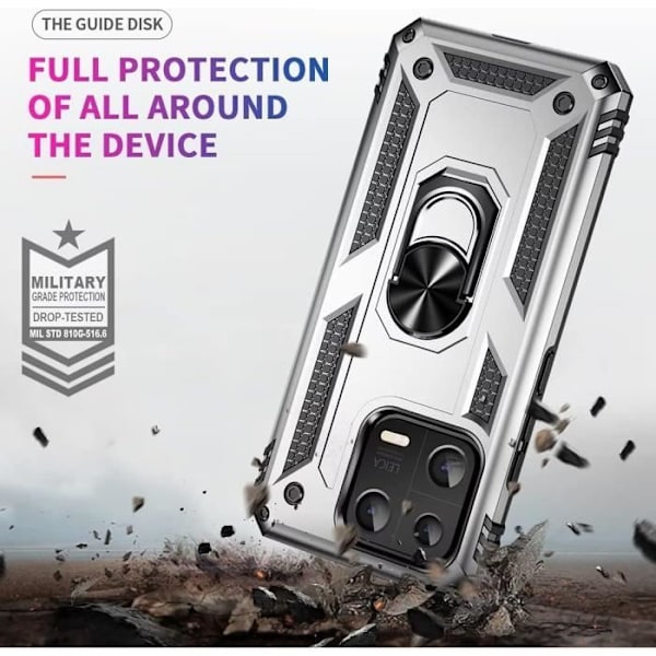 Beskyttelsesskal - Xiaomi - 13T/13T Pro - Sølv - Hård - Indbygget ringstøtte Silver