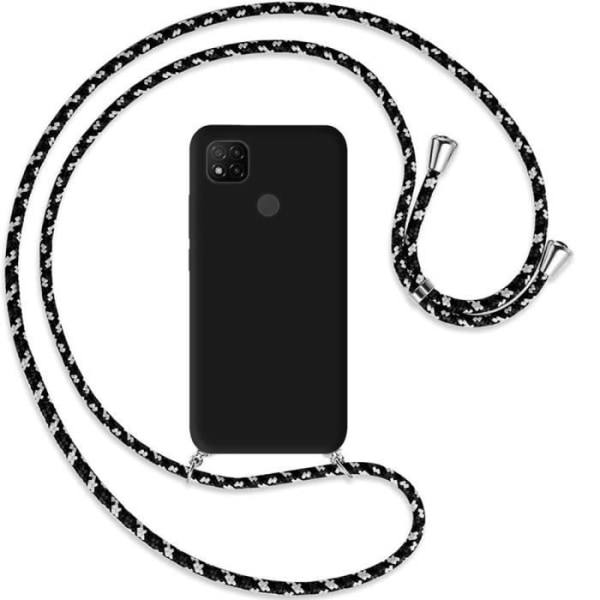 Coque - Redmi - 9C - Blød Silikone - Justerbar Rem - Sort Svart