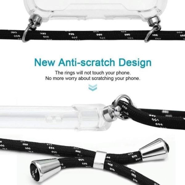 Fodral för iPhone 12 Pro (6,1") Enfärgad Mjuk Anti-Shock Anti-Scratch Silikon med svart halsband