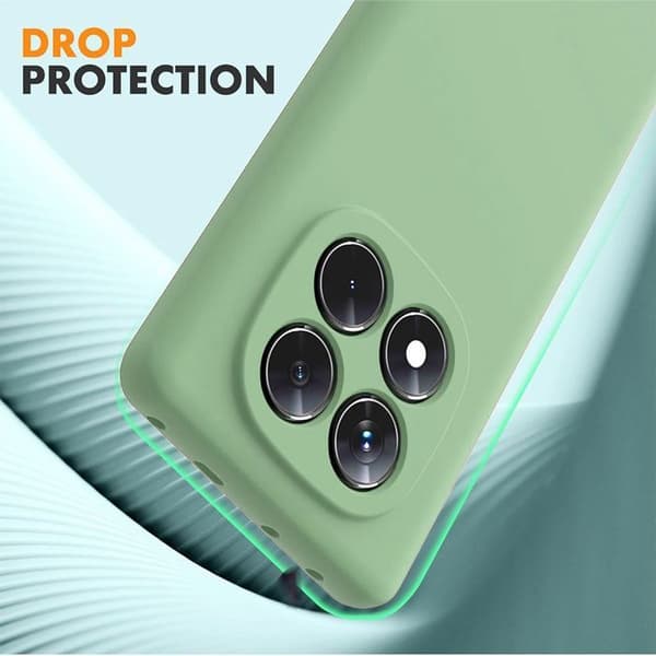 Fodral + 2 Doppade Glas för Xiaomi Redmi Note 15 Pro Plus 5G - Fin Antichock Silikon - Grön Grön